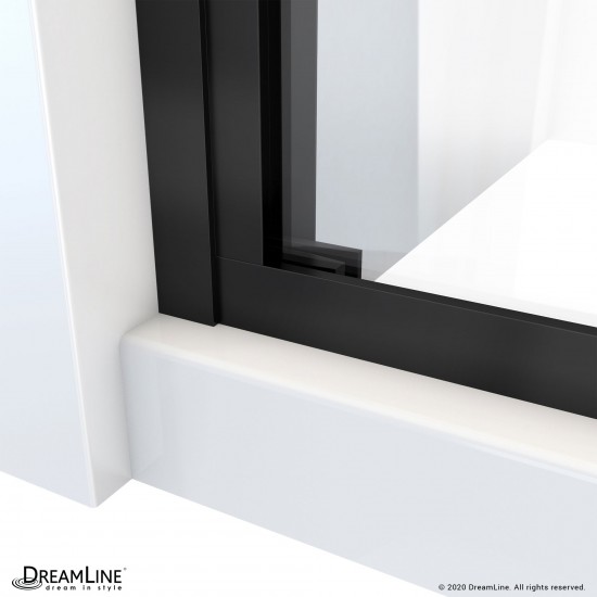 Duet Plus 44-48 in. W x 72 in. H Semi-Frameless Bypass Sliding Shower Door in Satin Black