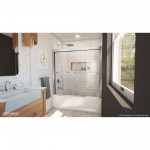 Duet Plus 55-59 in. W x 58 in. H Semi-Frameless Bypass Sliding Tub Door in Chrome
