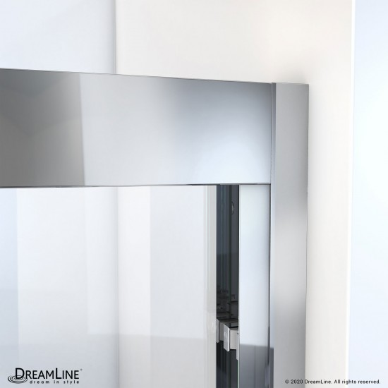 Duet Plus 55-59 in. W x 58 in. H Semi-Frameless Bypass Sliding Tub Door in Chrome