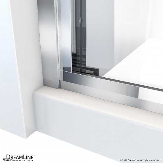 Duet Plus 55-59 in. W x 58 in. H Semi-Frameless Bypass Sliding Tub Door in Chrome