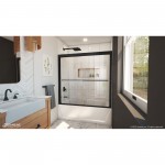 Duet Plus 55-59 in. W x 58 in. H Semi-Frameless Bypass Sliding Tub Door in Satin Black