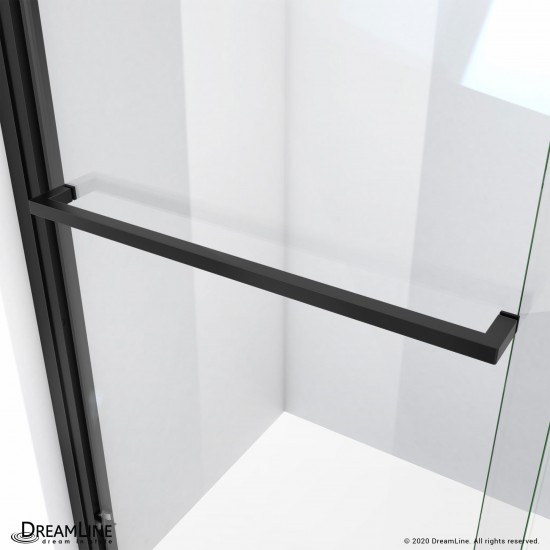 Duet Plus 55-59 in. W x 58 in. H Semi-Frameless Bypass Sliding Tub Door in Satin Black