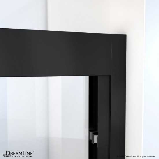 Duet Plus 55-59 in. W x 58 in. H Semi-Frameless Bypass Sliding Tub Door in Satin Black