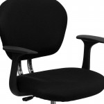 Mid-Back Black Mesh Padded Swivel Task Office Chair with Chrome Base and Arms