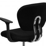 Mid-Back Black Mesh Padded Swivel Task Office Chair with Chrome Base and Arms