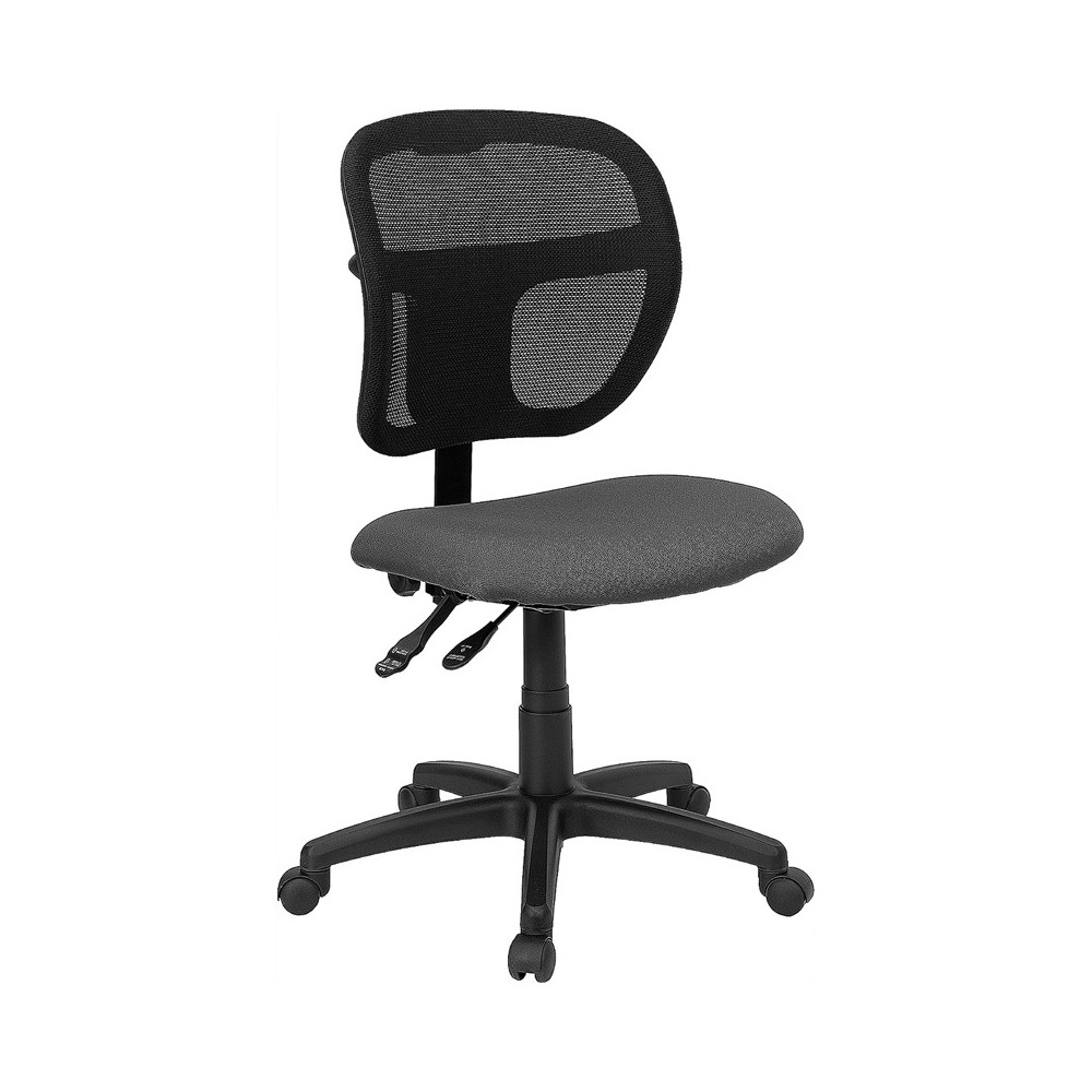 Mid-Back Gray Mesh Swivel Task Office Chair with Back Height Adjustment