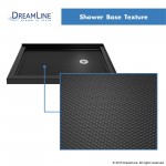 SlimLine 34 in. D x 48 in. W x 2 3/4 in. H Right Drain Double Threshold Shower Base in Black