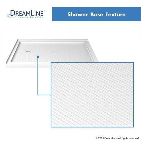 SlimLine 36 in. D x 54 in. W x 2 3/4 in. H Left Drain Double Threshold Shower Base in White