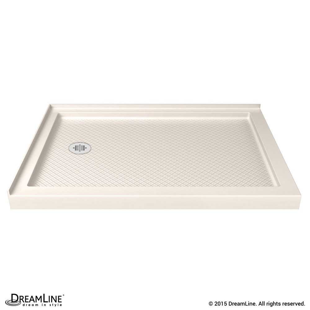 SlimLine 36 in. D x 54 in. W x 2 3/4 in. H Left Drain Double Threshold Shower Base in Biscuit SlimLine 36 in. D x 54 in. W x 2 3/4 in. H Left Drain Double Threshold Shower Base in Biscuit