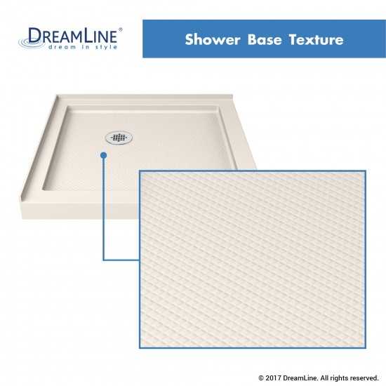 SlimLine 42 in. D x 42 in. W x 2 3/4 in. H Double Threshold Shower Base in Biscuit