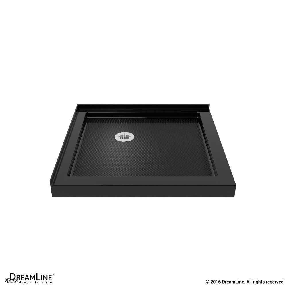 SlimLine 42 in. D x 42 in. W x 2 3/4 in. H Double Threshold Shower Base in Black SlimLine 42 in. D x 42 in. W x 2 3/4 in. H Double Threshold Shower Base in Black