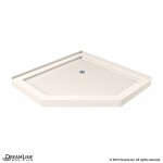SlimLine 36 in. D x 36 in. W x 2 3/4 in. H Corner Drain Neo-Angle Shower Base in Biscuit