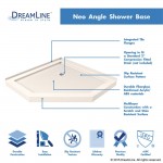 SlimLine 40 in. D x 40 in. W x 2 3/4 in. H Corner Drain Neo-Angle Shower Base in Biscuit