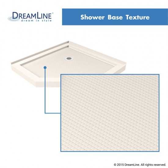 SlimLine 40 in. D x 40 in. W x 2 3/4 in. H Corner Drain Neo-Angle Shower Base in Biscuit