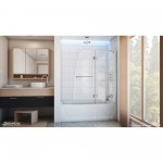 Aqua 48 in. W x 58 in. H Frameless Hinged Tub Door in Chrome