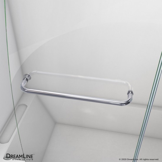 Aqua 48 in. W x 58 in. H Frameless Hinged Tub Door in Chrome