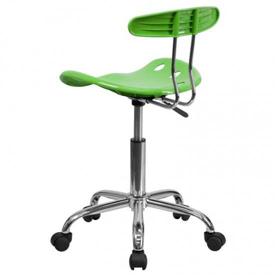 Vibrant Apple Green and Chrome Swivel Task Office Chair with Tractor Seat