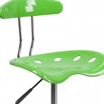 Vibrant Apple Green and Chrome Swivel Task Office Chair with Tractor Seat