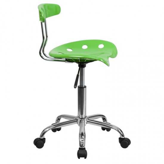 Vibrant Apple Green and Chrome Swivel Task Office Chair with Tractor Seat