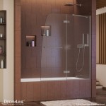 Aqua Ultra 48 in. W x 58 in. H Frameless Hinged Tub Door in Brushed Nickel