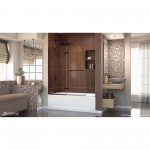 Aqua Ultra 48 in. W x 58 in. H Frameless Hinged Tub Door in Oil Rubbed Bronze