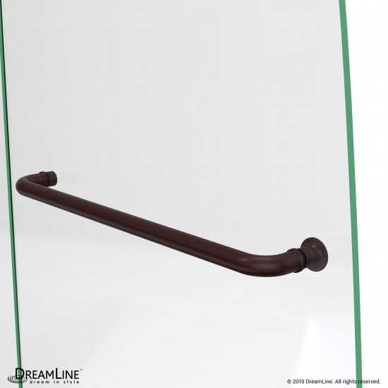 Aqua Ultra 48 in. W x 58 in. H Frameless Hinged Tub Door in Oil Rubbed Bronze