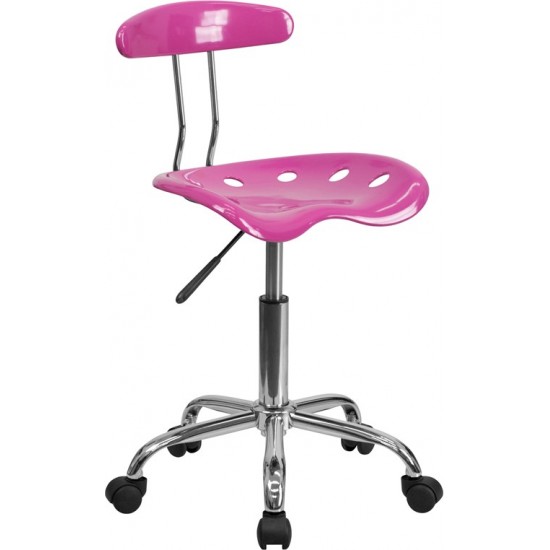 Vibrant Candy Heart and Chrome Swivel Task Office Chair with Tractor Seat