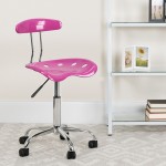 Vibrant Candy Heart and Chrome Swivel Task Office Chair with Tractor Seat