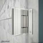 Unidoor 33-34 in. W x 72 in. H Frameless Hinged Shower Door in Chrome