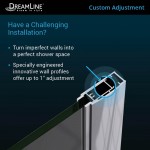 Unidoor 36-37 in. W x 72 in. H Frameless Hinged Shower Door in Satin Black