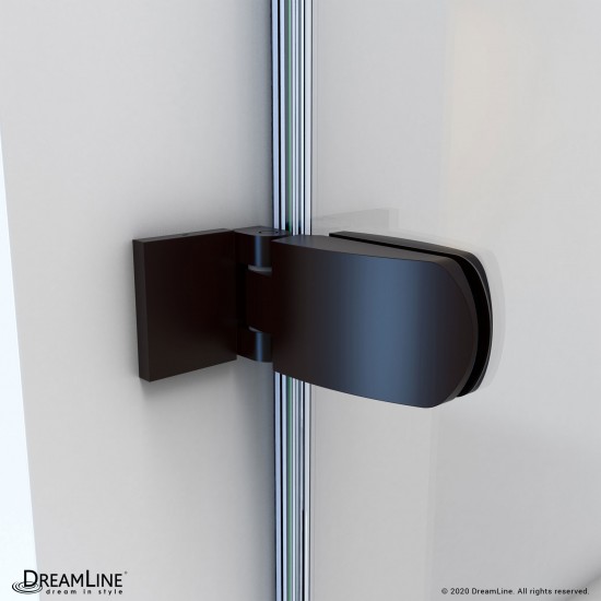 Aqua Uno 34 in. W x 58 in. H Frameless Hinged Tub Door in Oil Rubbed Bronze