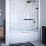 Aqua Uno 34 in. W x 58 in. H Frameless Hinged Tub Door in Satin Black