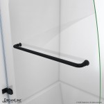 Aqua Uno 34 in. W x 58 in. H Frameless Hinged Tub Door in Satin Black