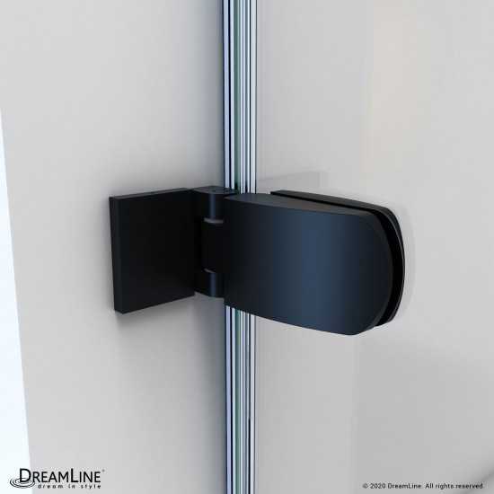 Aqua Uno 34 in. W x 58 in. H Frameless Hinged Tub Door in Satin Black