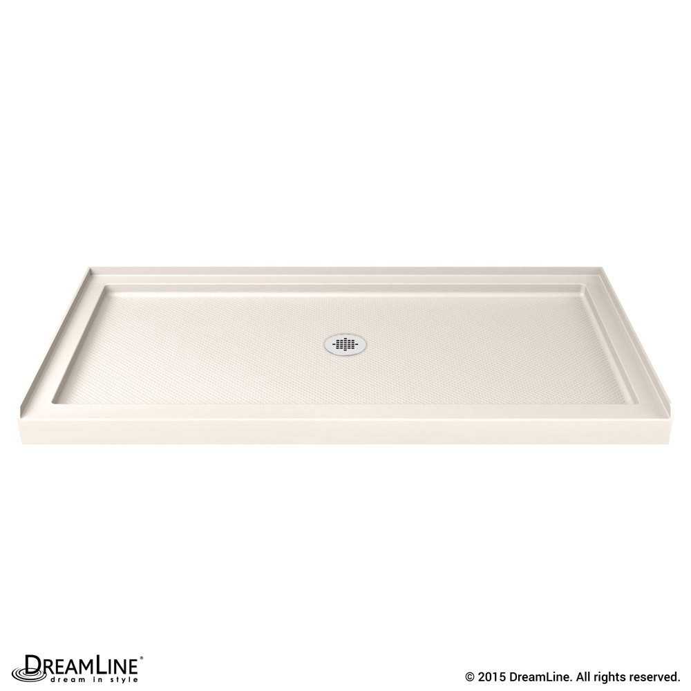 SlimLine 30 in. D x 60 in. W x 2 3/4 in. H Center Drain Single Threshold Shower Base in Biscuit SlimLine 30 in. D x 60 in. W x 2 3/4 in. H Center Drain Single Threshold Shower Base in Biscuit