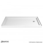 SlimLine 30 in. D x 60 in. W x 2 3/4 in. H Right Drain Single Threshold Shower Base in White