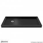 SlimLine 30 in. D x 60 in. W x 2 3/4 in. H Left Drain Single Threshold Shower Base in Black