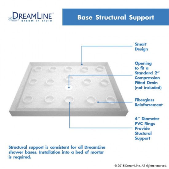 SlimLine 32 in. D x 32 in. W x 2 3/4 in. H Center Drain Single Threshold Shower Base in Biscuit