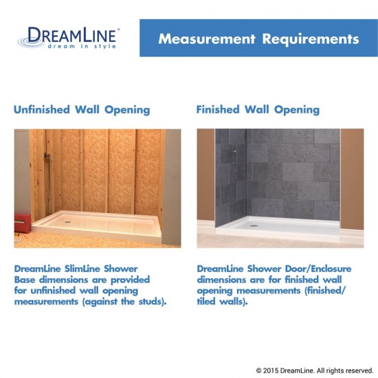 SlimLine 36 in. D x 60 in. W x 2 3/4 in. H Right Drain Single Threshold Shower Base in Biscuit