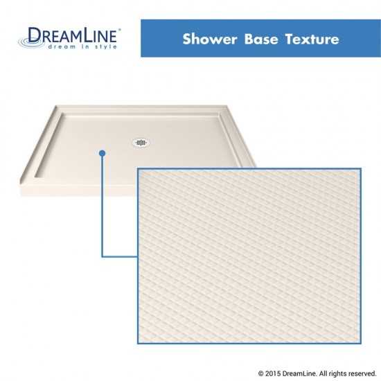 SlimLine 42 in. D x 42 in. W x 2 3/4 in. H Center Drain Single Threshold Shower Base in Biscuit