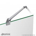 Unidoor 35-36 in. W x 72 in. H Frameless Hinged Shower Door with Support Arm in Brushed Nickel