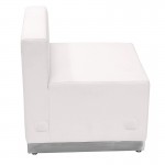 Melrose White LeatherSoft Chair with Brushed Stainless Steel Base