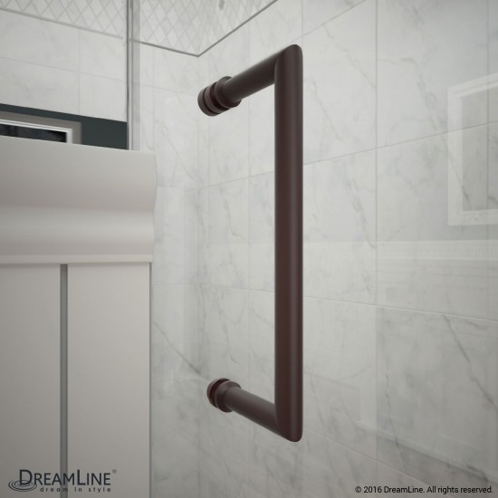 Unidoor 37-38 in. W x 72 in. H Frameless Hinged Shower Door with Support Arm in Oil Rubbed Bronze