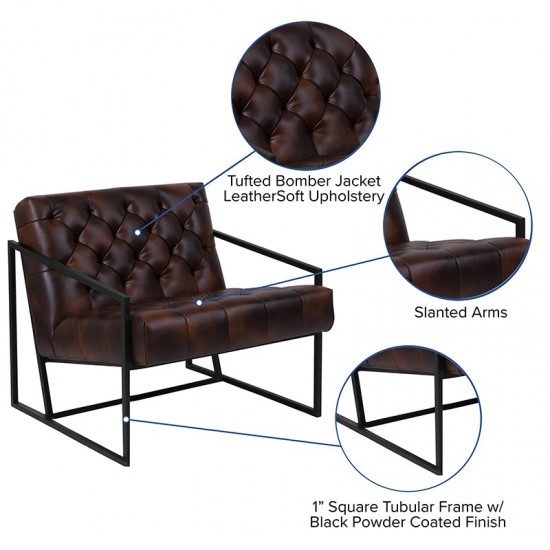 Bomber Jacket LeatherSoft Tufted Lounge Chair