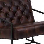 Bomber Jacket LeatherSoft Tufted Lounge Chair