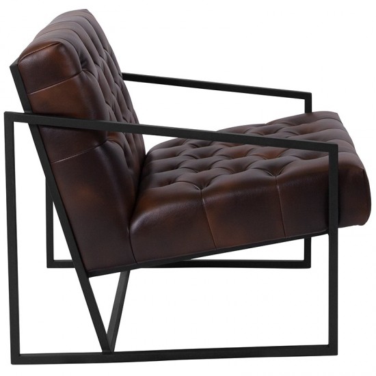 Bomber Jacket LeatherSoft Tufted Lounge Chair