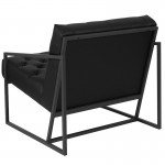 Black LeatherSoft Tufted Lounge Chair