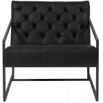 Black LeatherSoft Tufted Lounge Chair