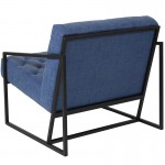 Retro Blue LeatherSoft Tufted Lounge Chair