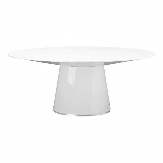 OTAGO OVAL DINING TABLE WHITE